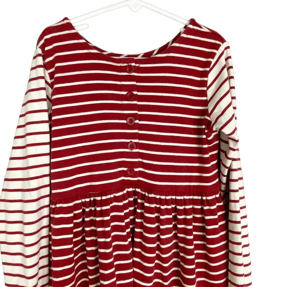 Hanna Andersson Dress 130 cm (8) Red White Stripes
